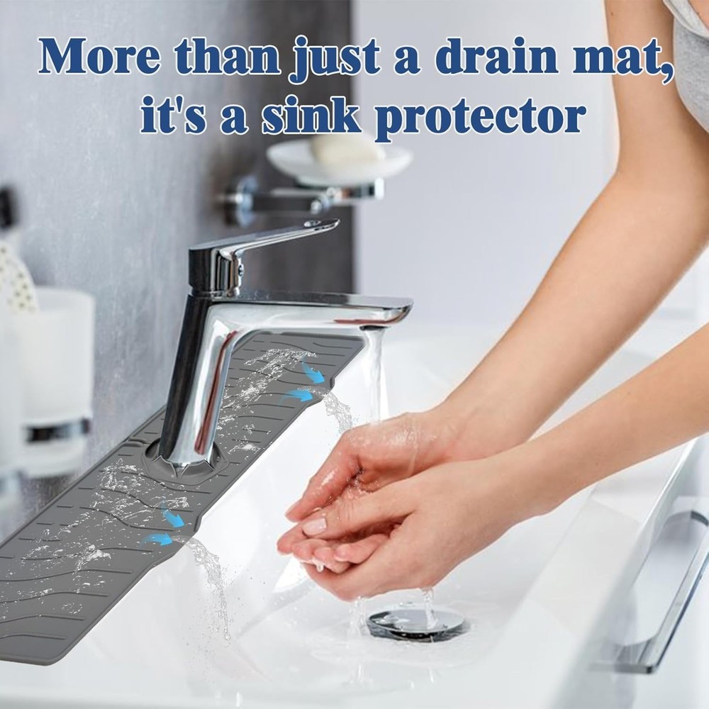 Multipurpose Silicone Sink Splash Guard - 14'' Durable Protection & Easy Install