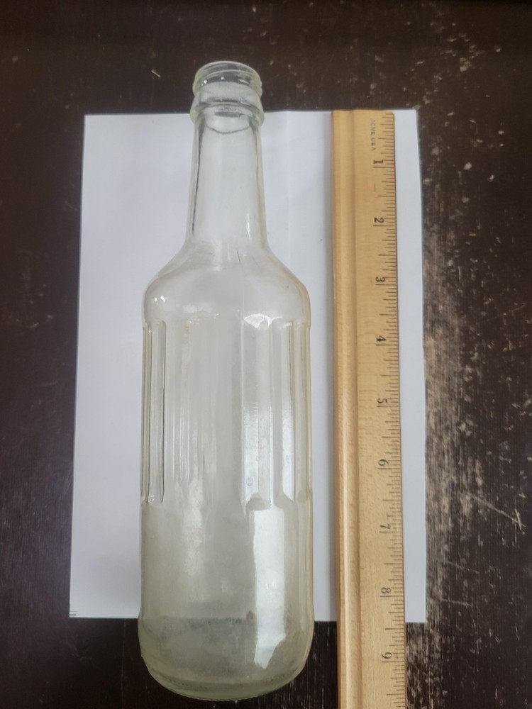 Vintage Clear Glass Bottle 8 1/2 " tall