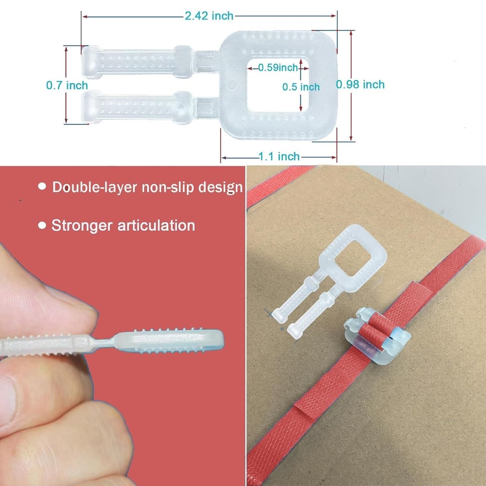 1/2" x 500' Red Polypropylene Strapping Kit with 100 Buckles - Secure Packaging