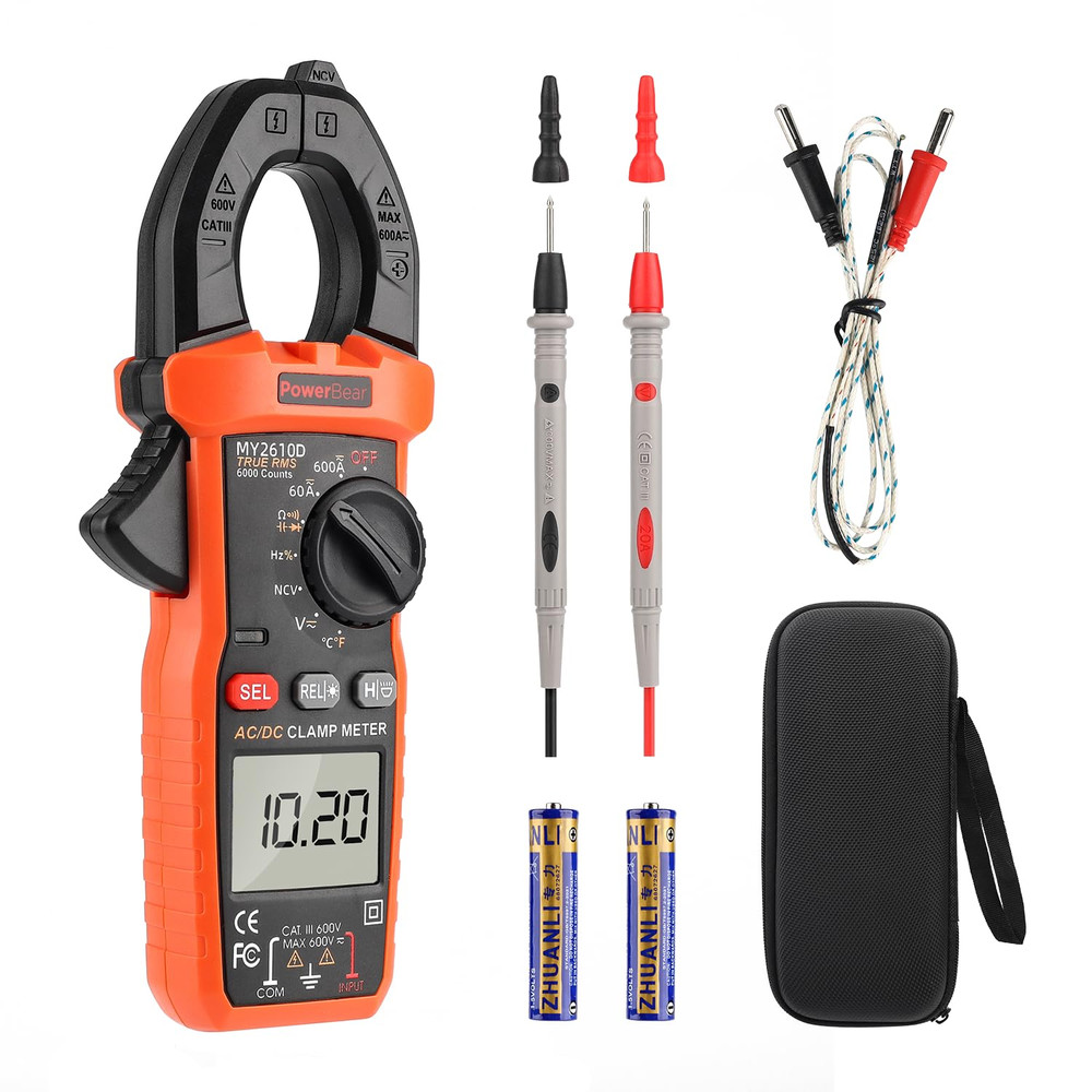 Digital Clamp Meter Multimeter 6000 Counts Auto Ranging for AC DC Voltage Curren