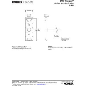 K-559-CP DTV Prompt Interface Mounting Bracket, Polished Chrome