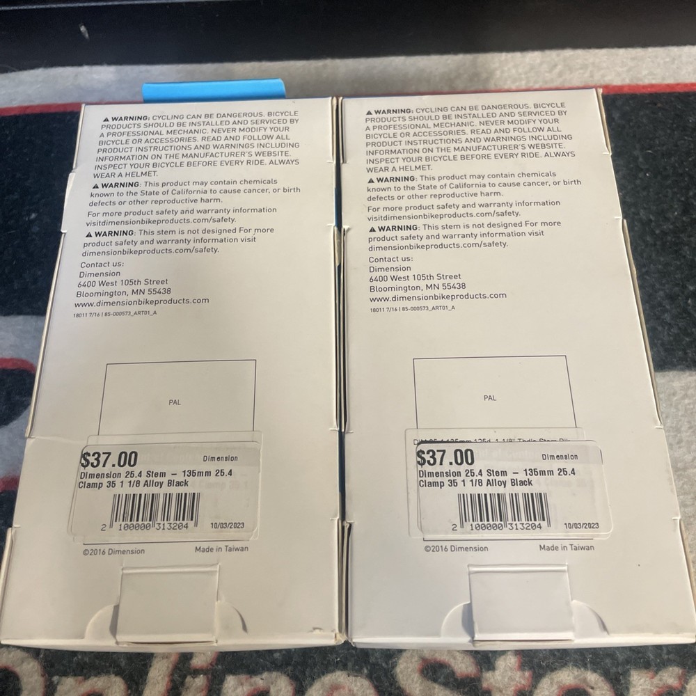 Dimension Threadless Stem Black 25.4mm 135mm Length 35 angle ( QTY2 )