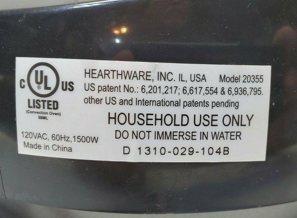 NuWave Hearthware Pro Infrared Oven 20355 Replacement Part Power Motor Head Top