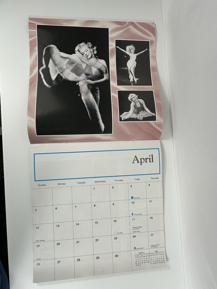 Marilyn Monroe 1992 12 Month Calendar EUC
