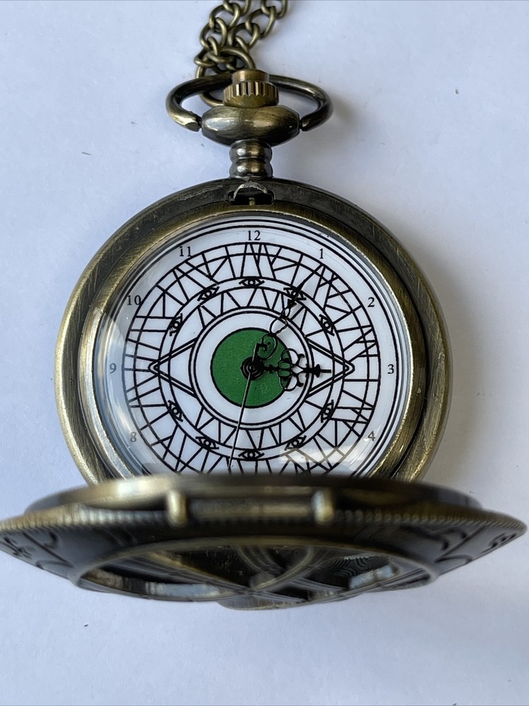 Devil's Eye vintage style pocket watch necklace