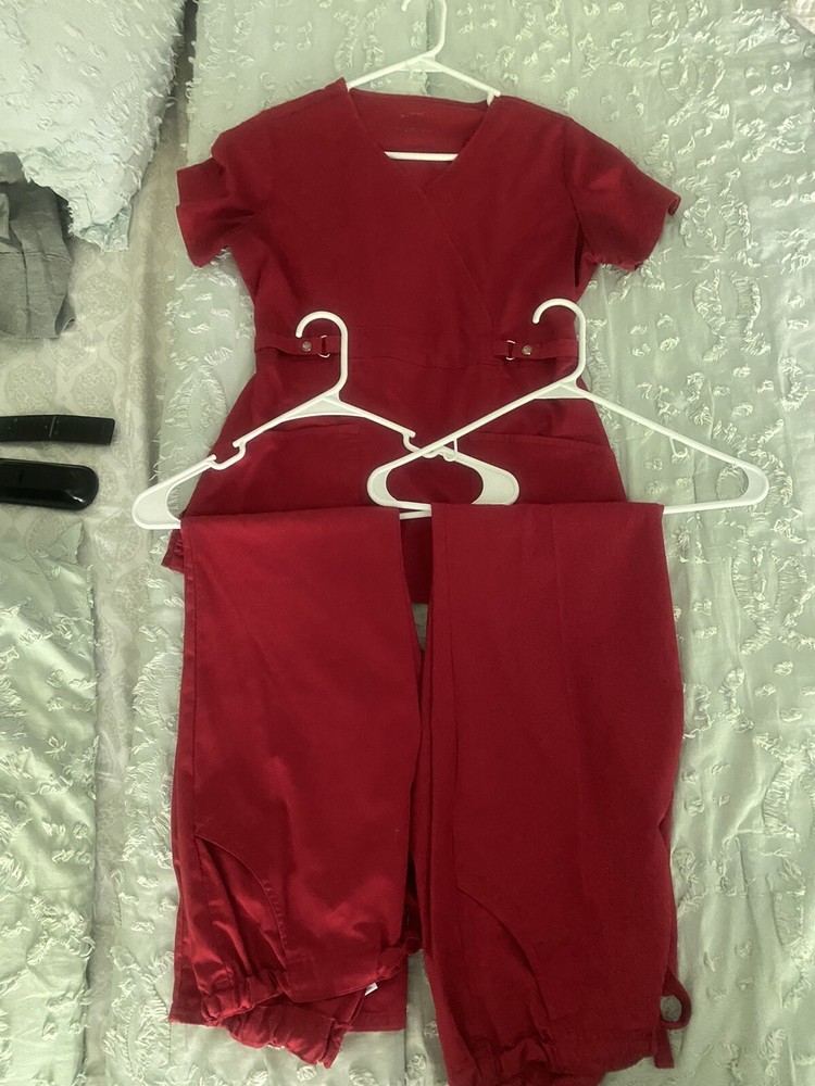 cherokee luxe scrub set red xsmall xs