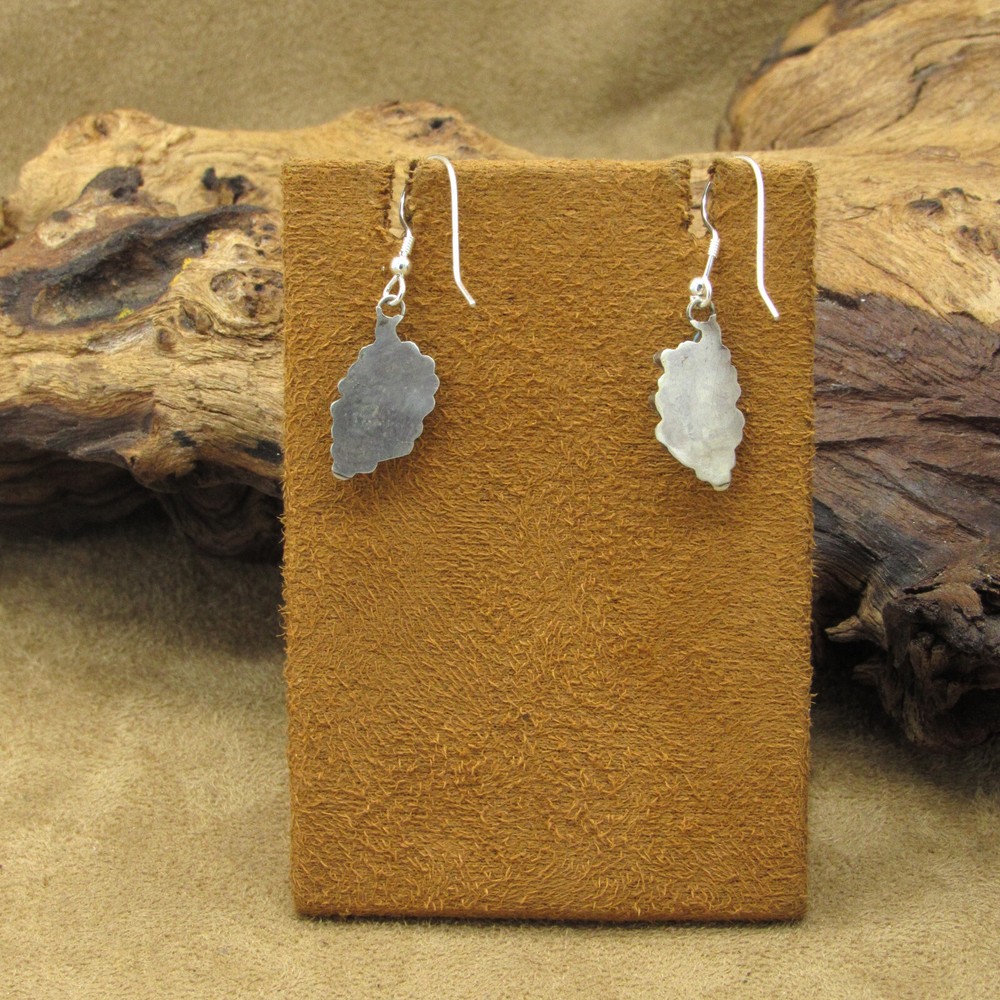 Sterling Silver and Block Turquoise Wire Dangle earrings