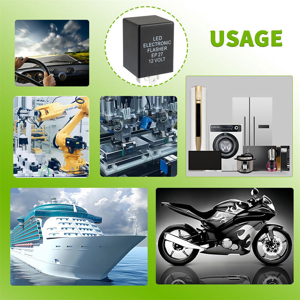 5-Pin EP27 FL27 Electronic LED Flasher Relay Fix As Turn Signal Hyper Flash Fix