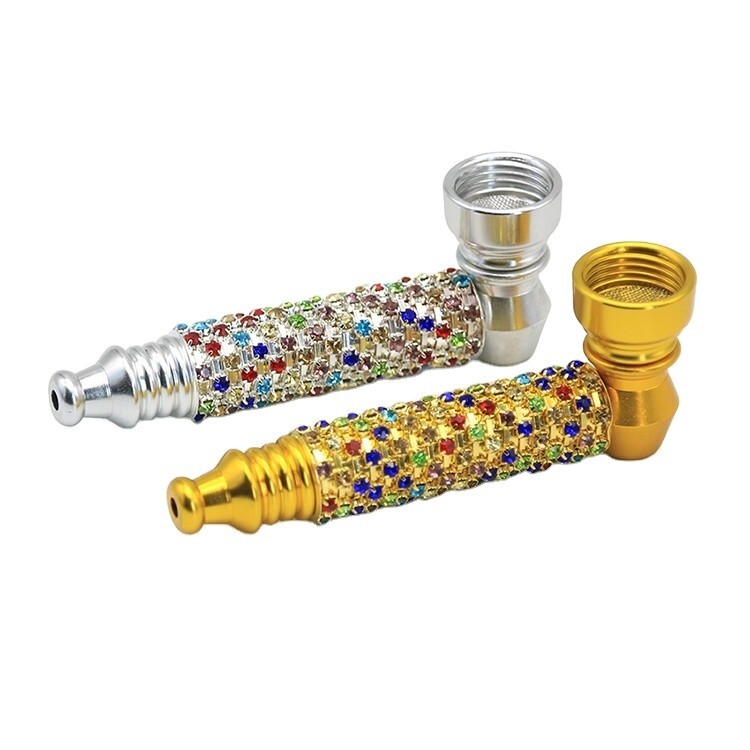 Discreet Metal Smoking Pipe- Gems