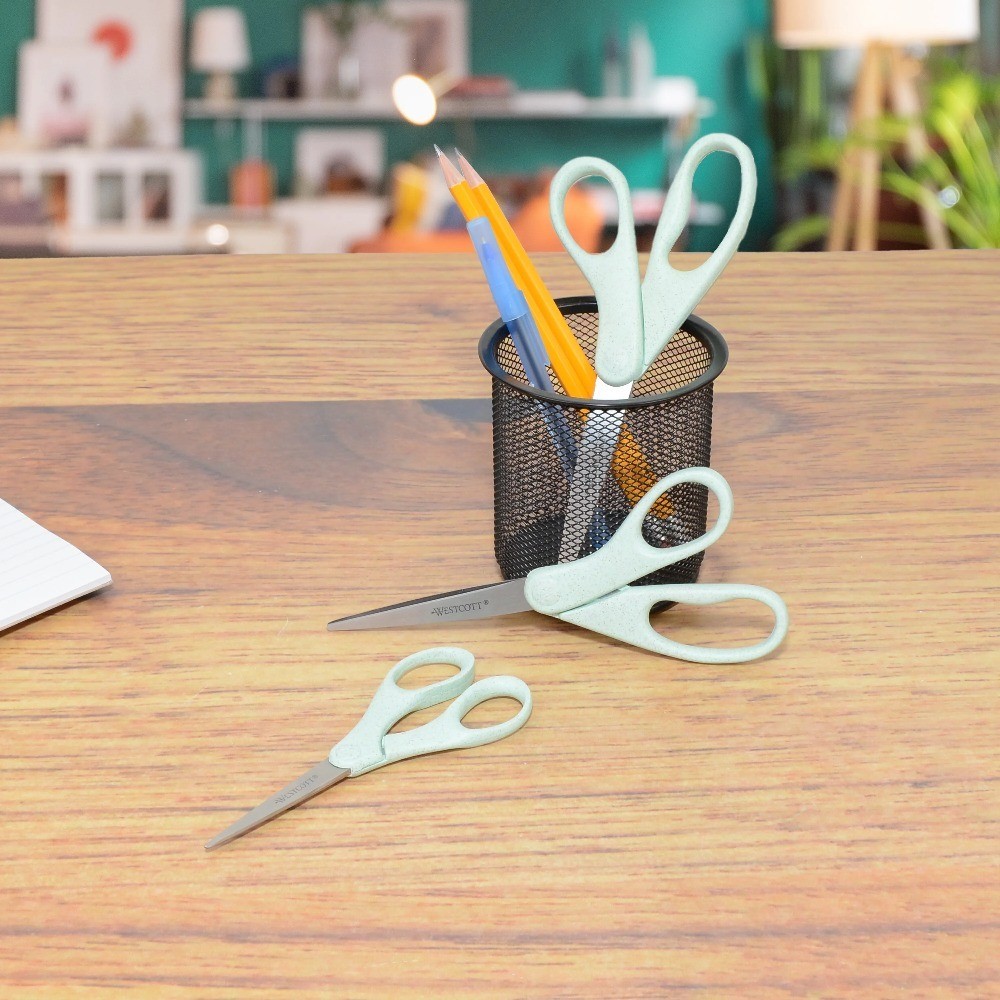 Eco-Friendly Crafting Scissors Made from Rice Husks Blue 3-Pack for Sewing and
