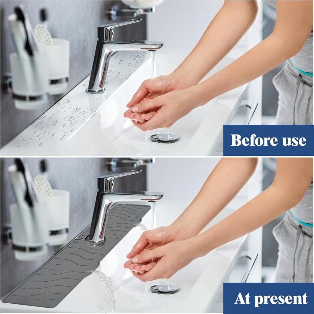 Multipurpose Silicone Sink Splash Guard - 14'' Durable Protection & Easy Install