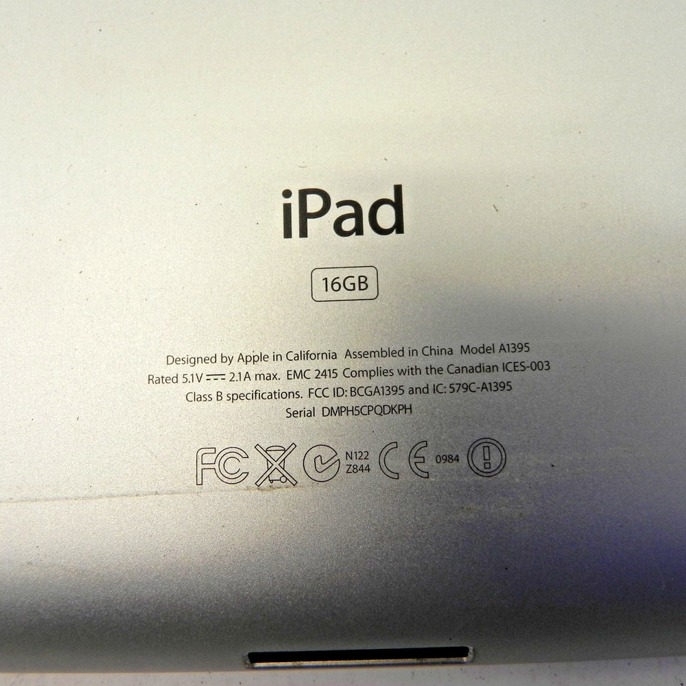 2011 APPLE IPAD TABLET UNTESTED 16GB USED SILVER MODEL A1395 USED