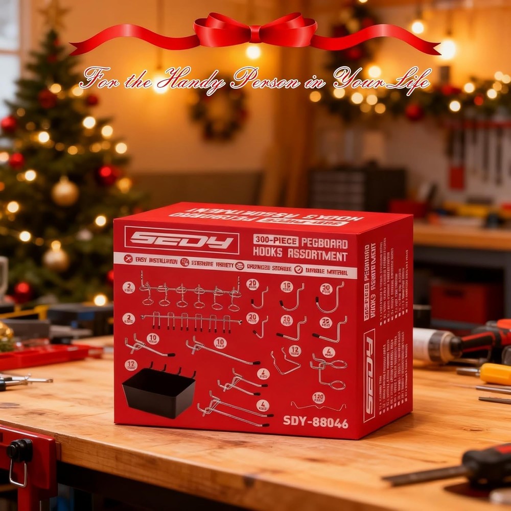 Pegboard Organizer Peg Board Hooks: 300-Piece Hooks for Black