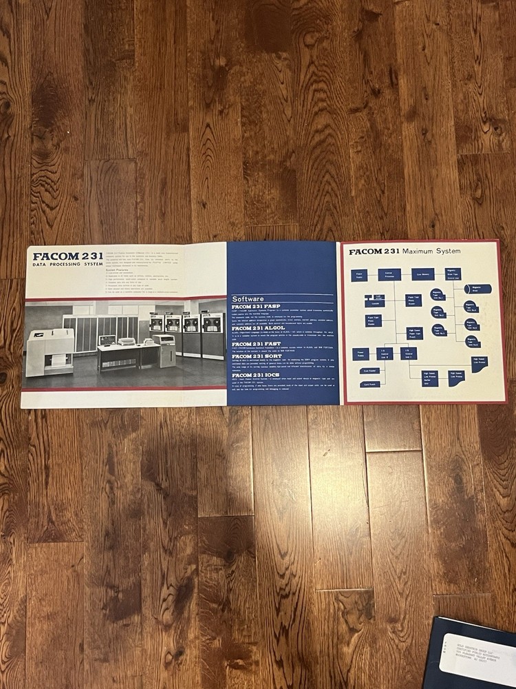 FACOM 231 FUJITSU AUTOMATIC COMPUTER DATA PROCESSING SYSTEM TOKYO JAPAN BROCHURE