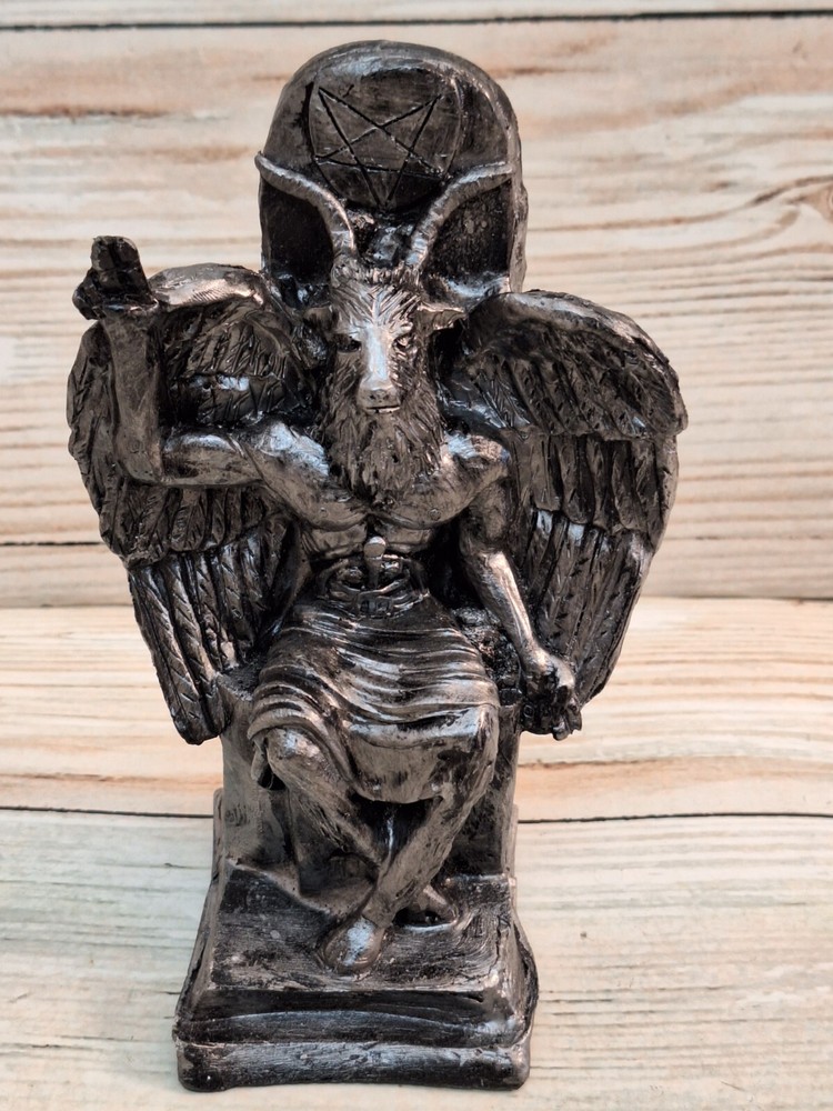 Satan Silver 7" X 5" Satan / Diablo / Devil / Evil / Statue Figurine Templar