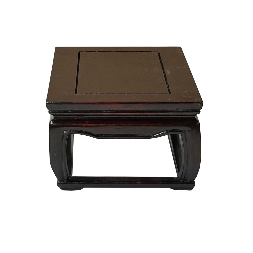 7.25" Mahogany Brown Rectangular Curve Legs Wood Display Stand Riser ws4289