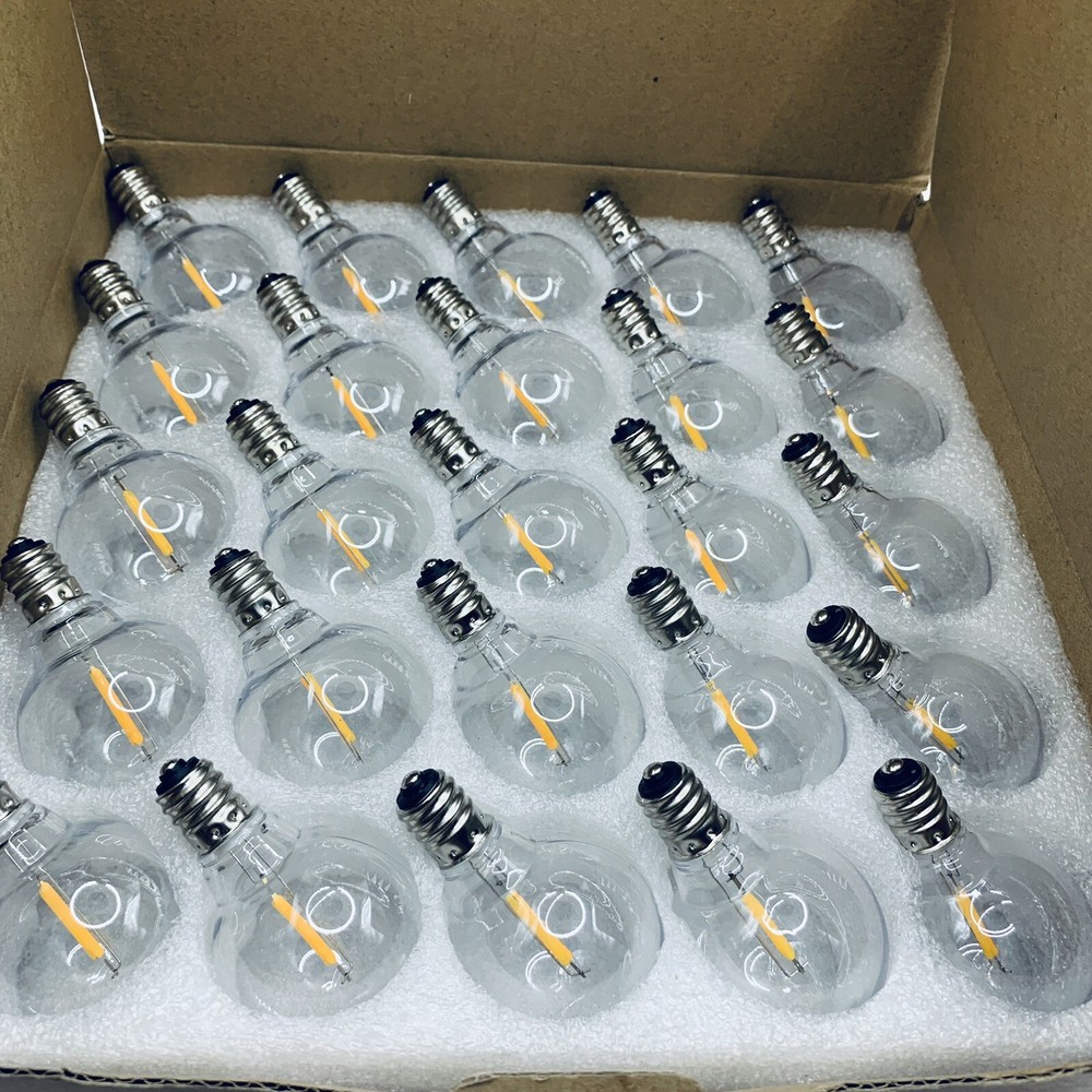 5W G40 Globe Clear Replacement Light Bulbs for Outdoor String Lights 120V Set 25