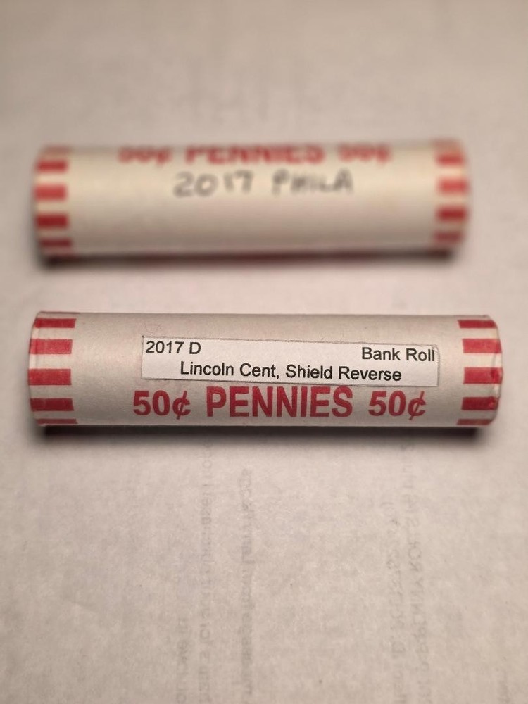 2017 P&D ROLL SET UNC SHIELD PENNIES