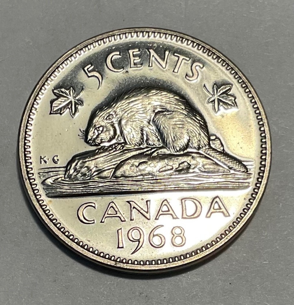 1968  CANADA  - SMALL  CENT - 5. cent - nickel PL64?