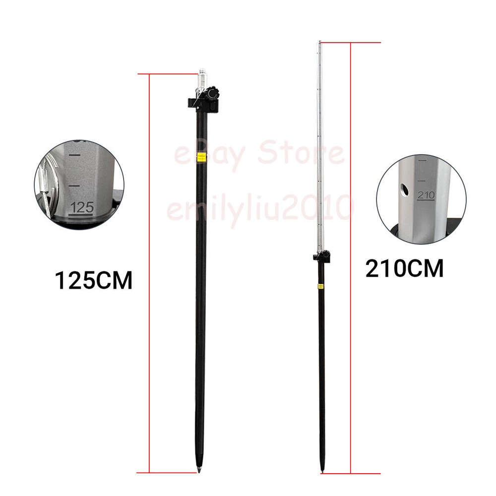2.1M Telescopic Carbon Pole Partial Bracket With Clamping Pole For Trimble GPS