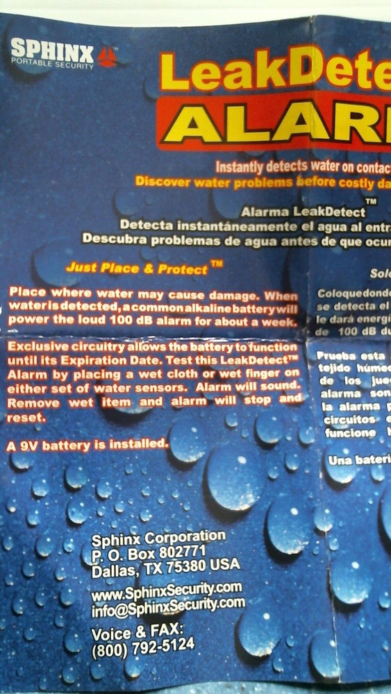 Sphinx LeakDetect Alarm (01211) FS