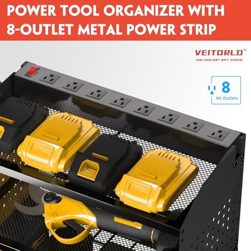 Power Tool Organizer with Charging Station, Heavy Duty Modular 3 Layer BLACK-PC