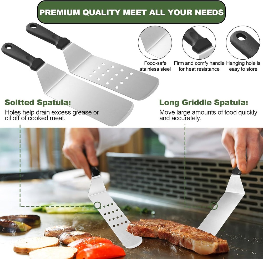 35PCS Griddle Accessory Kit, Specialized Flat Bottom Griddle Accessory Kit
