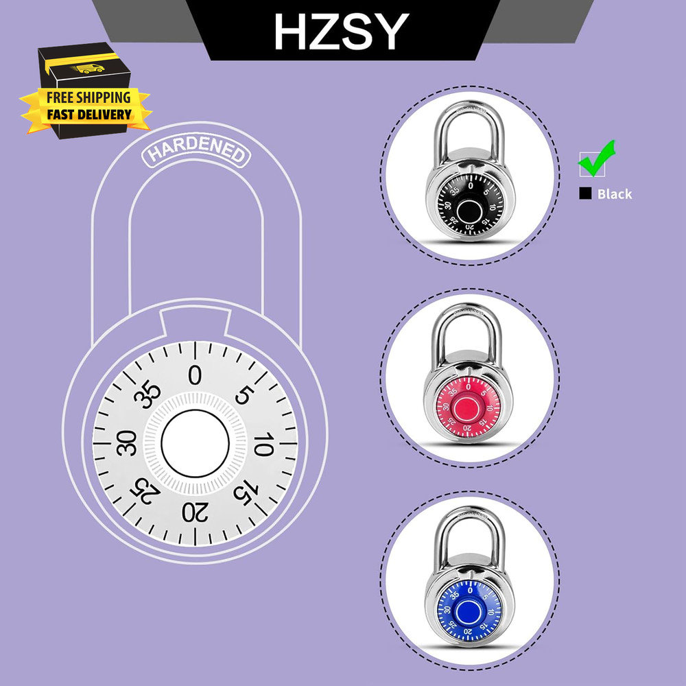 Combination Padlock 1 Pack, Fixed Dial Combination Padlock with Different Combin