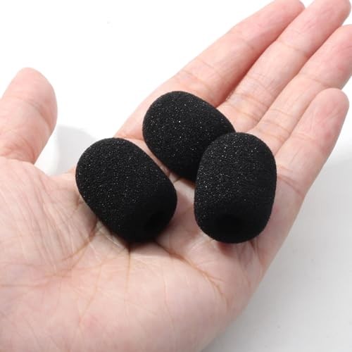 50 Pack Mini Foam Microphone Windscreen - High Density Headset Microphone