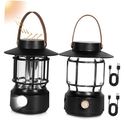 Led Camping Lantern Pack, 1000LM, Solar Lantern Rechargeable Camping Lights 2