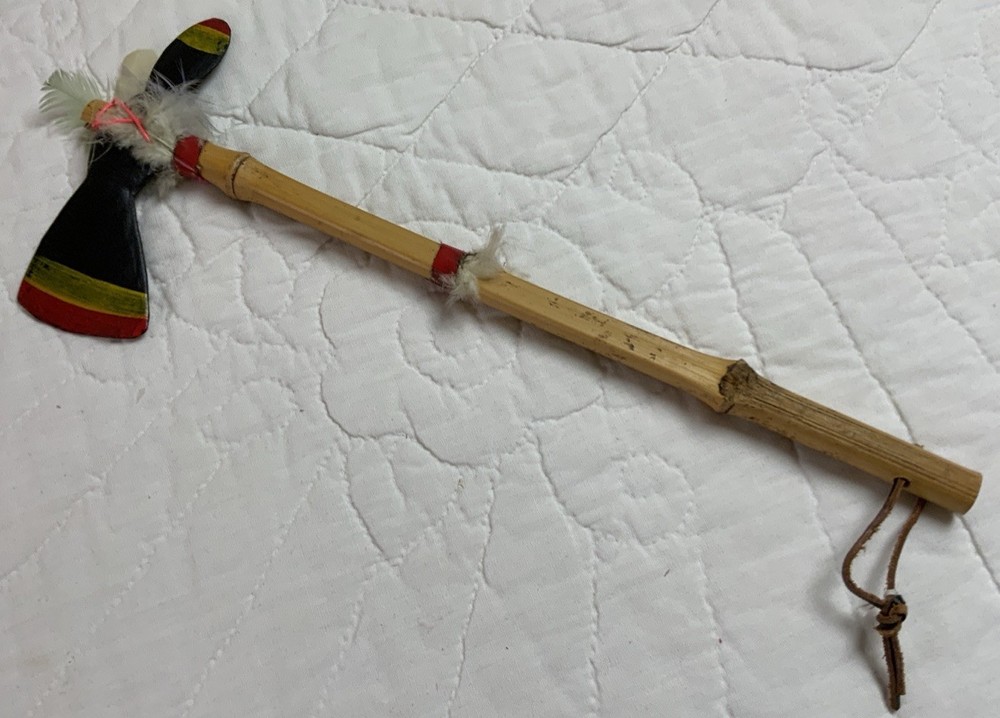 Antique Souvenir Trading Post Tomahawk, Bamboo Handle, Hand Made
