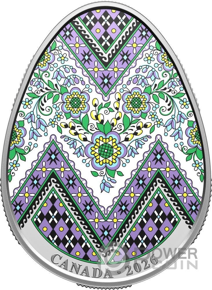 PYSANKA Shaped Silver Coin 20$ Canada 2026