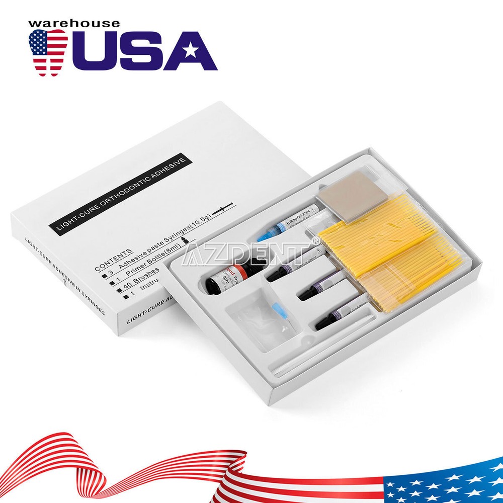 Dental Bracket Braces Glue Ortho Bonding System Light Cure Primer Adhesive Kit