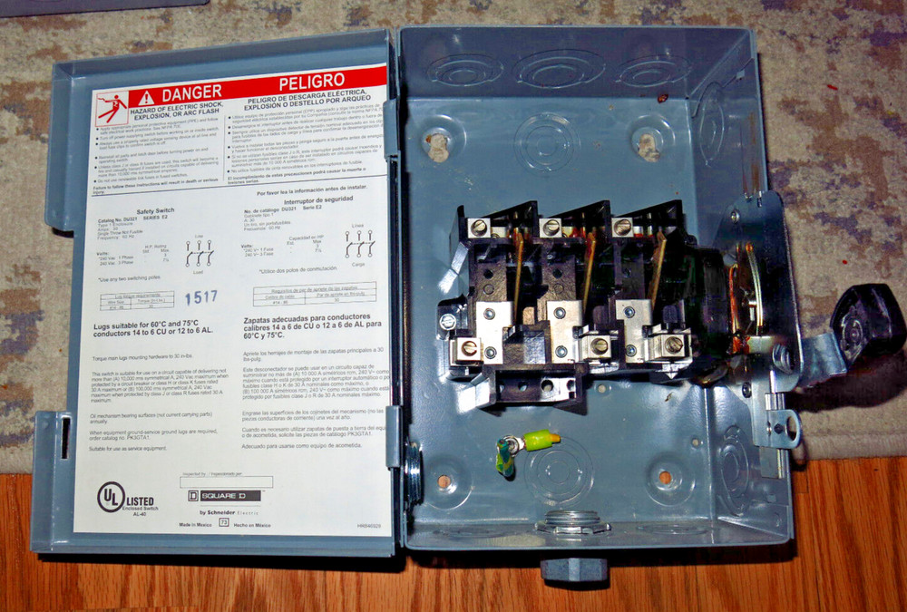 Square D DU321 30 Amp Safety Switch 240 Vac