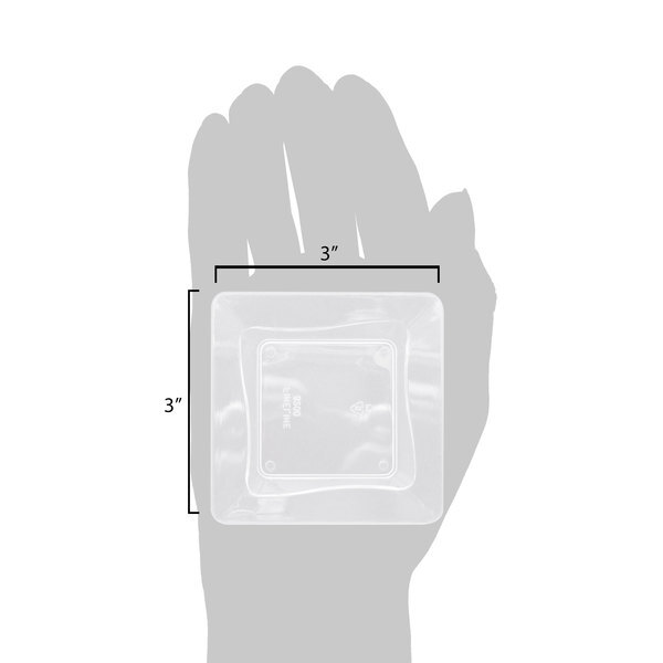 Fineline Settings B6200-CL, 3x3-Inch Clear Plastic Tiny Trays, 200/Case