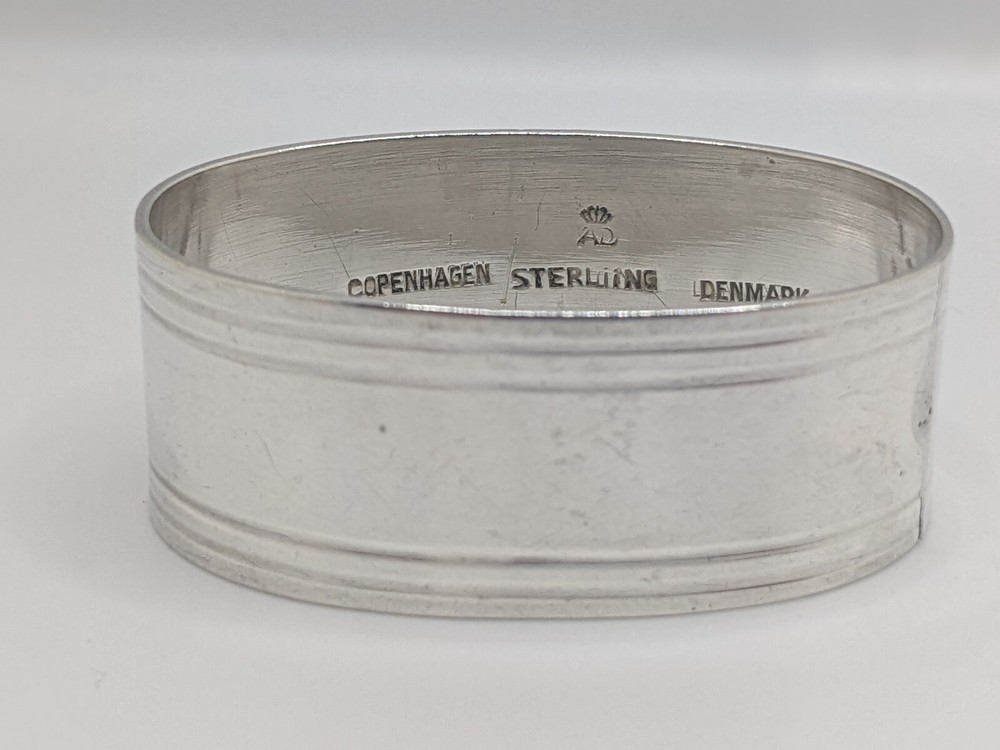 Vintage Danish Sterling Silver Oval Napkin Ring plain band