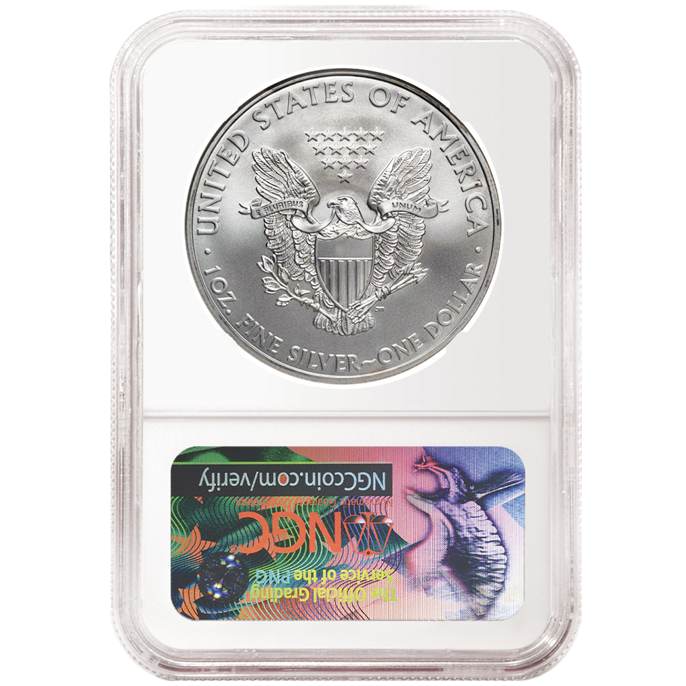 2017 $1 American Silver Eagle NGC MS70 Brown Label