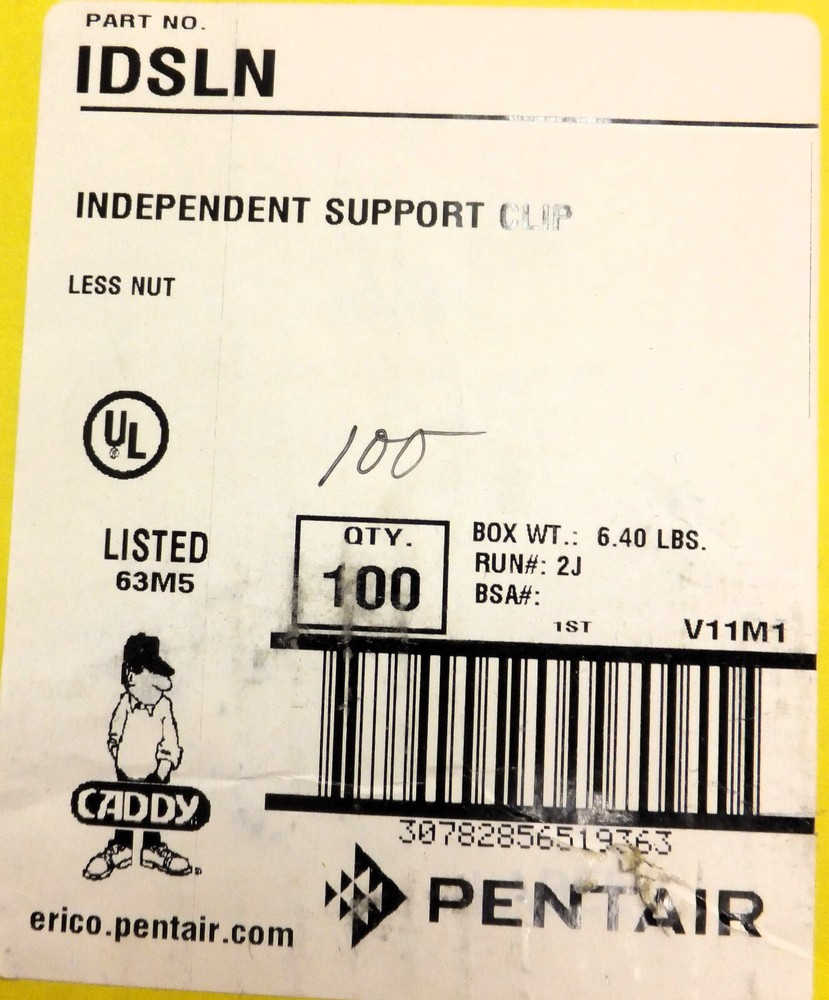 CADDY IDSLN INDEPENDENT SUPPORT CLIPS, CHOOSE QTY.