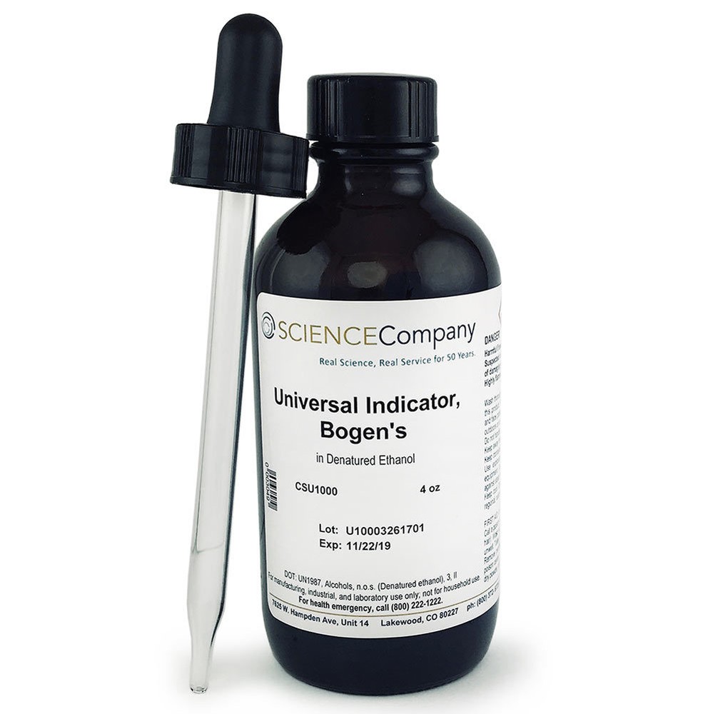 Bogen's Universal Indicator Solution with Dropper. 4 Oz.
