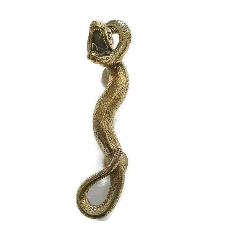 strong hidden fix leg Brass Large SNAKE Python Curly body Old Style handle heavy