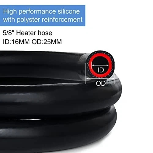 5/8"X5T(ID:16MM) 1.5 M Silicone Heater Hose Coolant 5/8"X5FT 2PLY Reinforced