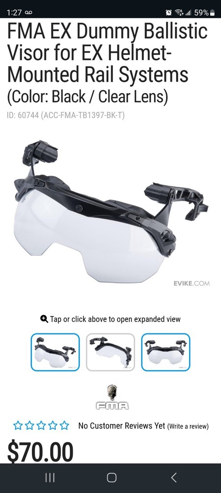 FMA EX 'Ballistic' Visor - For Railed Helmets (Cosplay/Airsoft) with Extra Visor