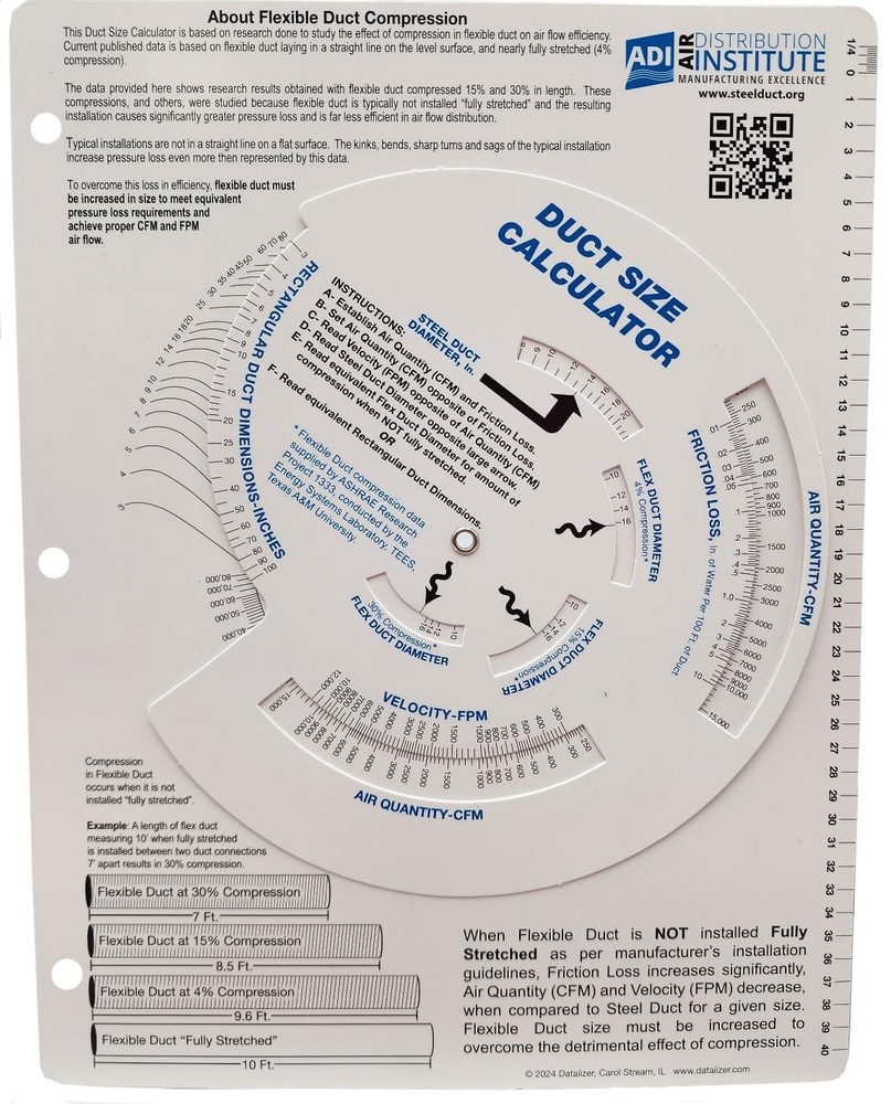 ADI Ductulator – Duct Size Calculator