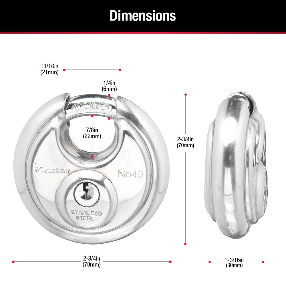 Master Lock 40KADPF Stainless Steel Padlock