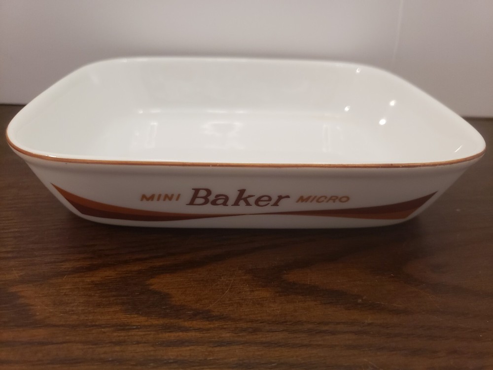 Mini Micro Wave Ovenware Mini Baker Dish By Himark 1977 White Rectangle Japan