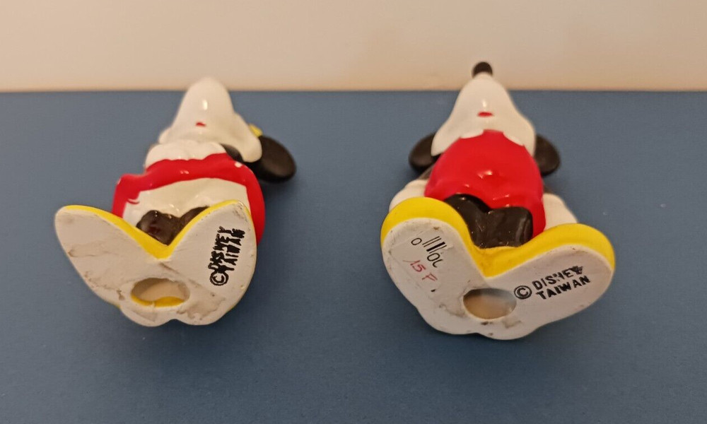 Vintage Retro Disney Mickey & Minnie Mouse Ceramic Figures