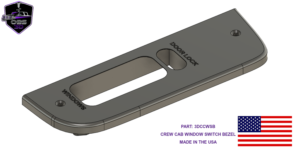 1994-1997 Ford Crew Cab Window Switch Bezel / Trim Panel. NEW! 3d Printed!