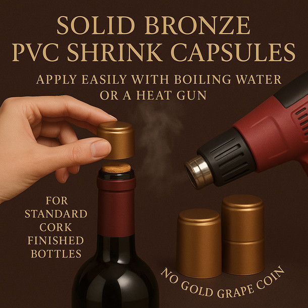 LD Carlson Solid Bronze PVC Shrink Capsules (500 Bulk)