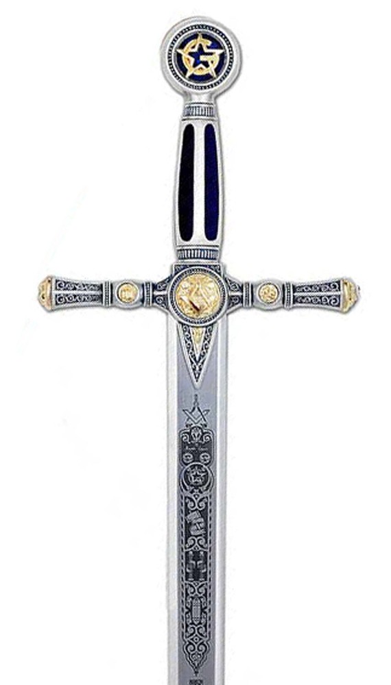 Marto - Masonic Sword, Deep Etching, Silver, 116 cm/46 inches