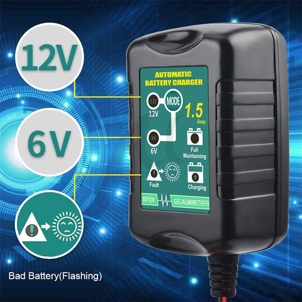 6V 12V Automatic Battery Charger Maintainer Trickle Float Motorcycle Car US
